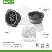 Set Ice Molds, 2 Count by Tovolo – 2 Count, Plastic, Charcoal, Pack of 2, Model 22020-200