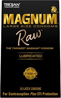 TROJAN Magnum Raw Large Size Thin Condoms, 10 Count