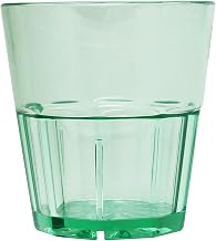 Thunder Group PLPCTB108GR Rocks Glass, 8 oz., Break-Resistant, Stackable, Anti-jam Locking tabs, Starburst® Pattern Base, Polycarbonate, Diamond, Green, Pack of 12