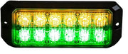 Buyers Products 8891709 5" Dual Row Surface Mount Strobe Light, Green/Amber, IP67 Rated, CA13 Certified, Emergency Lights for Vehicles, Warning Lights for Trucks, Trailers, Busses, Tractors