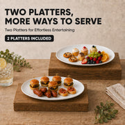 Yalong Porcelain Serving Platters, 14 Inch Oval, Set of 2, White