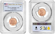 2026-S Lincoln Cent 1C PCGS PR69DCAM First Day of Issue | Flag Label, Dual Date 1776-2026, Last Penny, Deep Cameo, S Mint Mark