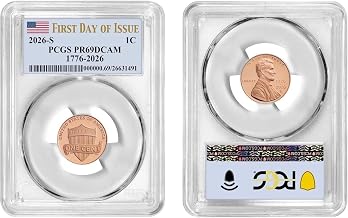 2026-S Lincoln Cent 1C PCGS PR69DCAM First Day of Issue | Flag Label, Dual Date 1776-2026, Last Penny, Deep Cameo, S Mint Mark