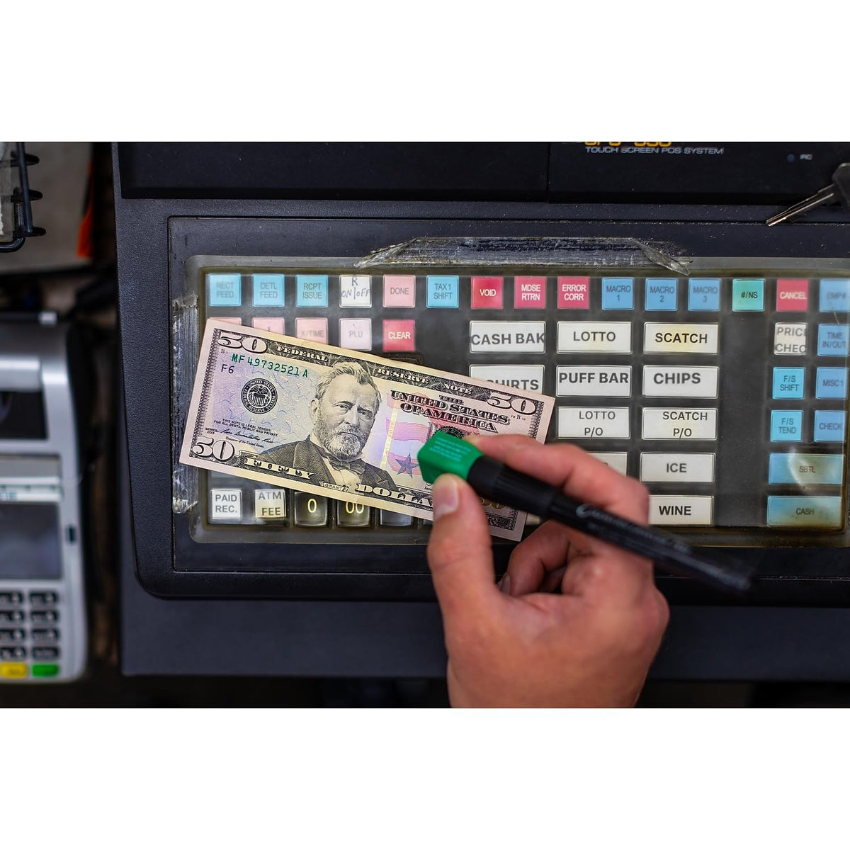 351UV6 Counterfeit Money Detection System by Dri Mark – Plastic, Black/Green, Model DRI-351UV6
