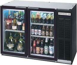 Beverage Air BB48HC-1-FG-B Two-Section Refrigerated Food Rated Back Bar Storage Cabinet, NSF