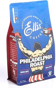 ELLIS COFFEE Philadelphia Roast – Medium-Dark Roast – Ground Coffee – 12 oz Resealable Bag