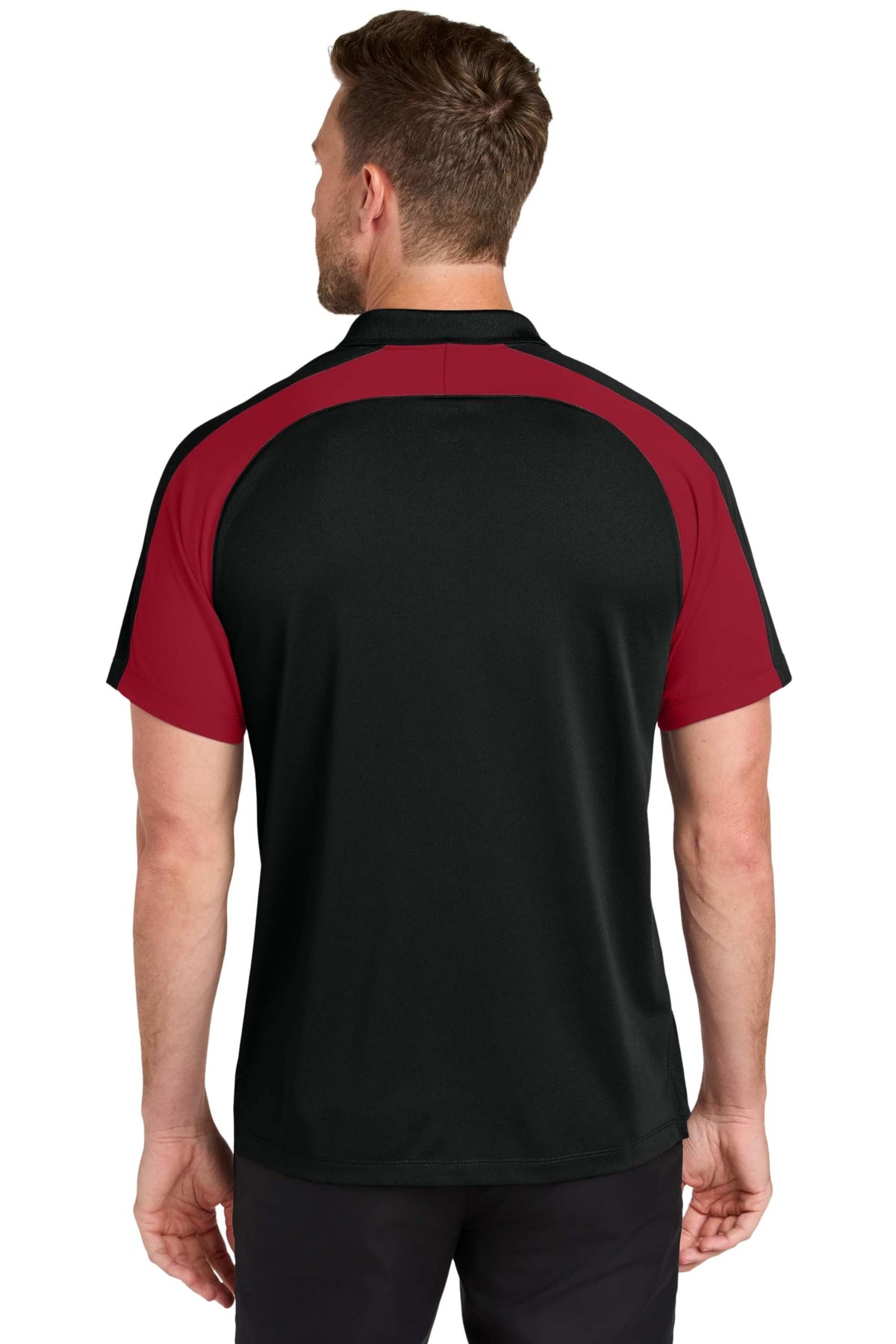 Unisex Wearever Performance Pique Colorblock Polo Black by Port Authority – Black
