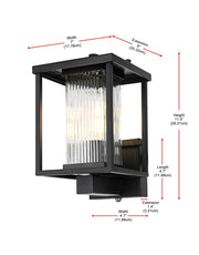 Dover One Light Outdoor Wall Sconce Black by Lighting Design – Iron, Black, Model OD302W12BK