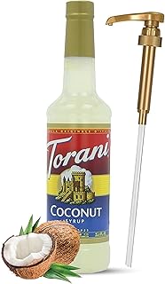 Jimoco® Syrup Pump Dispenser + Torani® Coconut Syrup, 25.4 oz - Coffee Syrup Pump & Flavoring Bundle