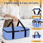 Coobiiya Insulated Casserole Carrier, Fits 9 x 13 Inch Dish, Single Layer Stripes