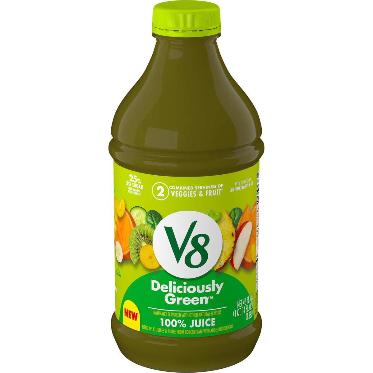 Deliciously Green 100% Fruit and Vegetable Juice by V8 – 46 Fl Oz (Pack of 1), Model 200000028605