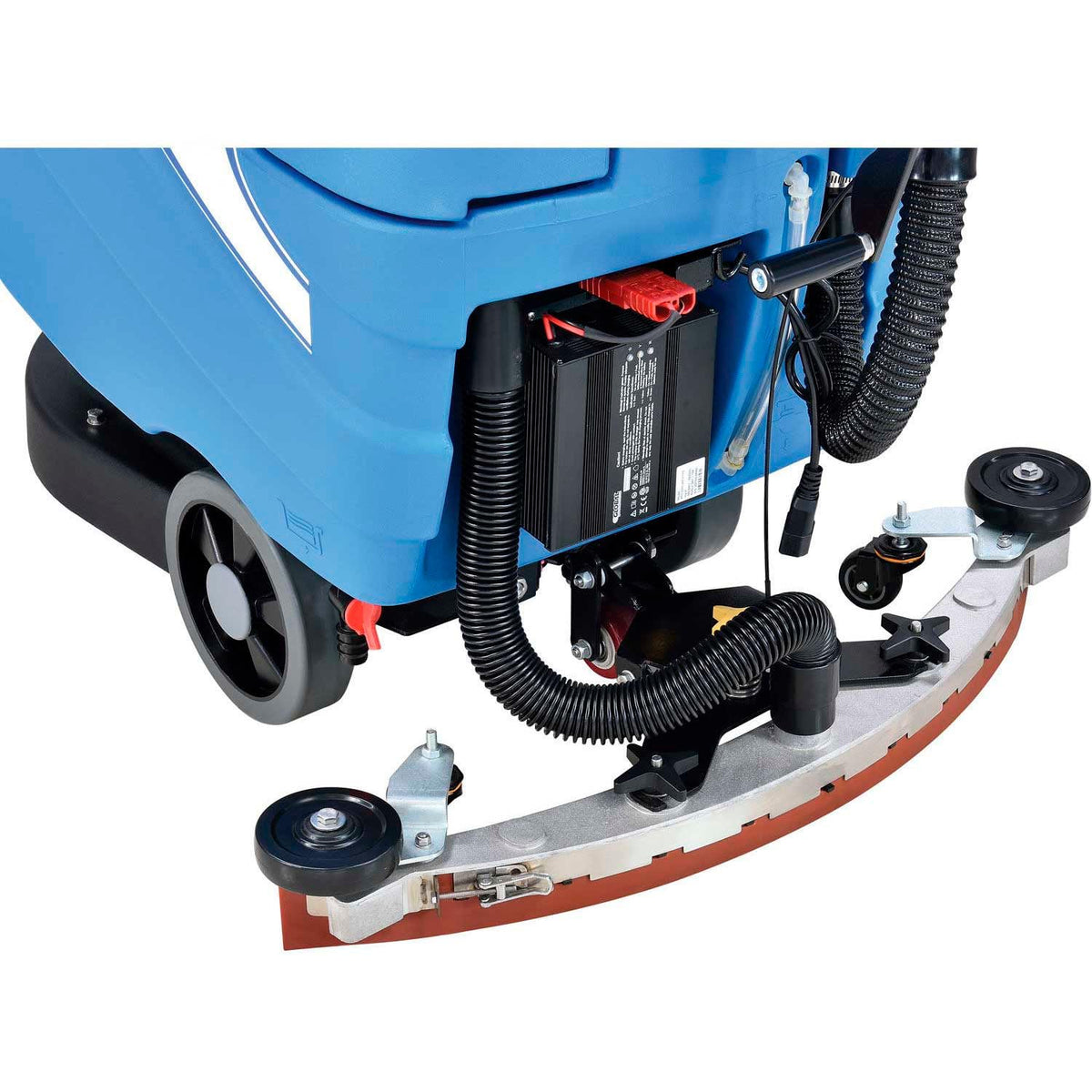 Automatic Floor Scrubber with 17" Cleaning Path by Global Industrial – 19"W x 43"H, 9.2 gallons, Plastic, Blue, Model 641411