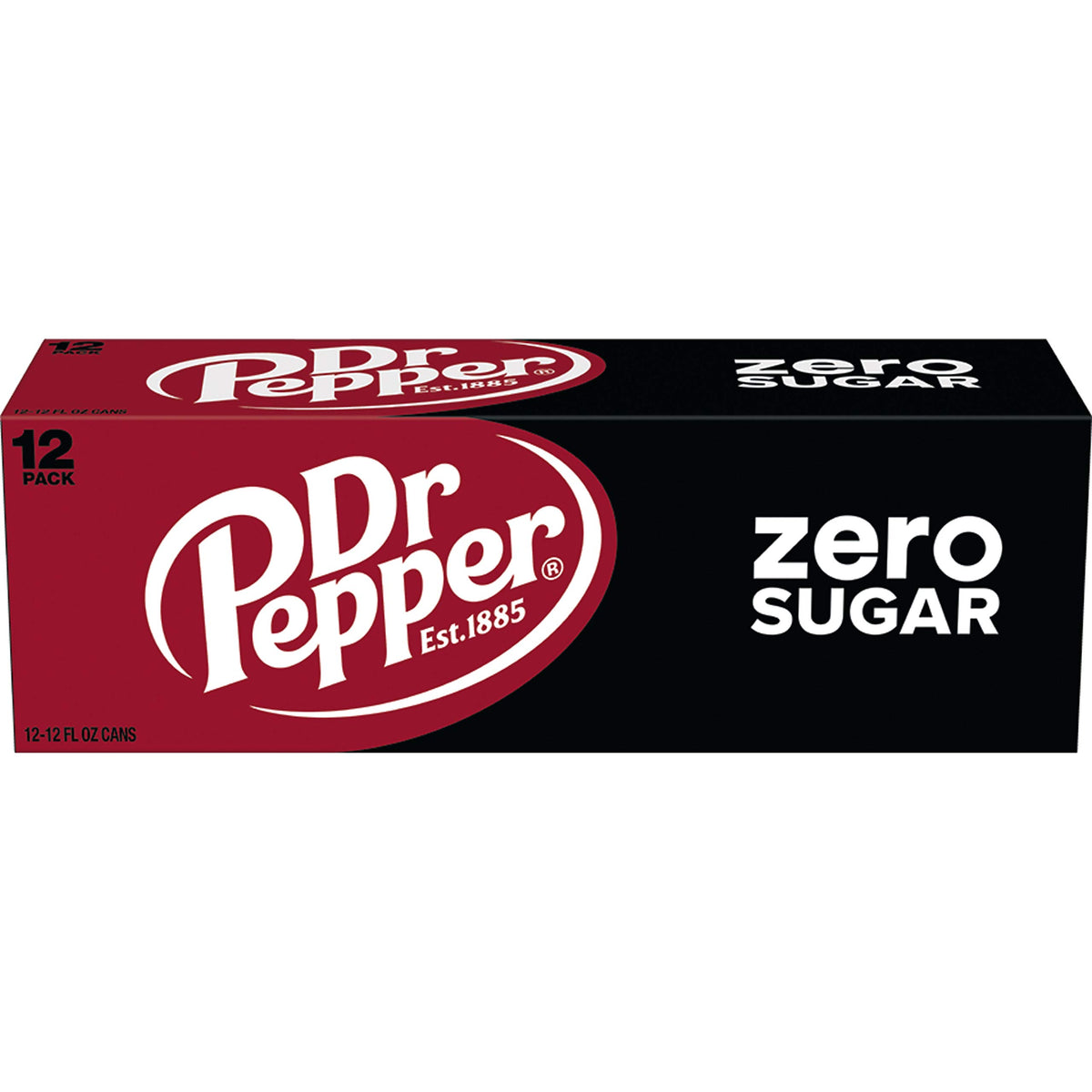 Dr Pepper Zero Sugar / 12 Fl Oz (Pack of 24) / Red Soft Drinks