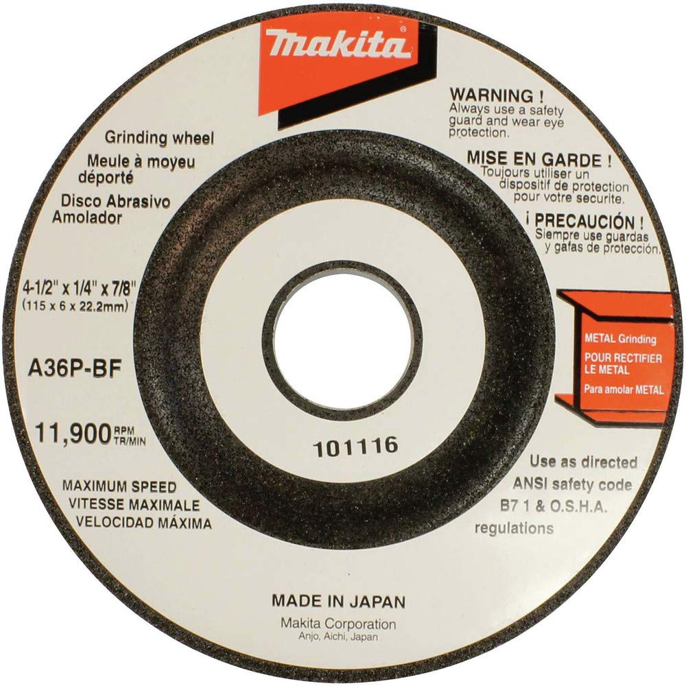 4-1/2" Paddle Switch Cut-Off/Angle Grinder by Makita – Plastic, Multicolor, Model 9557PBX1