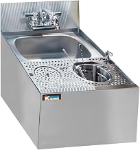 Krowne Metal KR18-MS18 Royal 1800 Series Underbar Mixology Sink Unit 18"W x 24"D w/ 14" x 10" x 6" Deep Sink Bowl