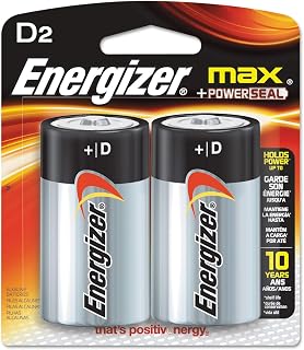 Energizer E95BP-2 EVEE95BP2 - D Alkaline General Purpose Battery, 1" Height, 3.25" Width