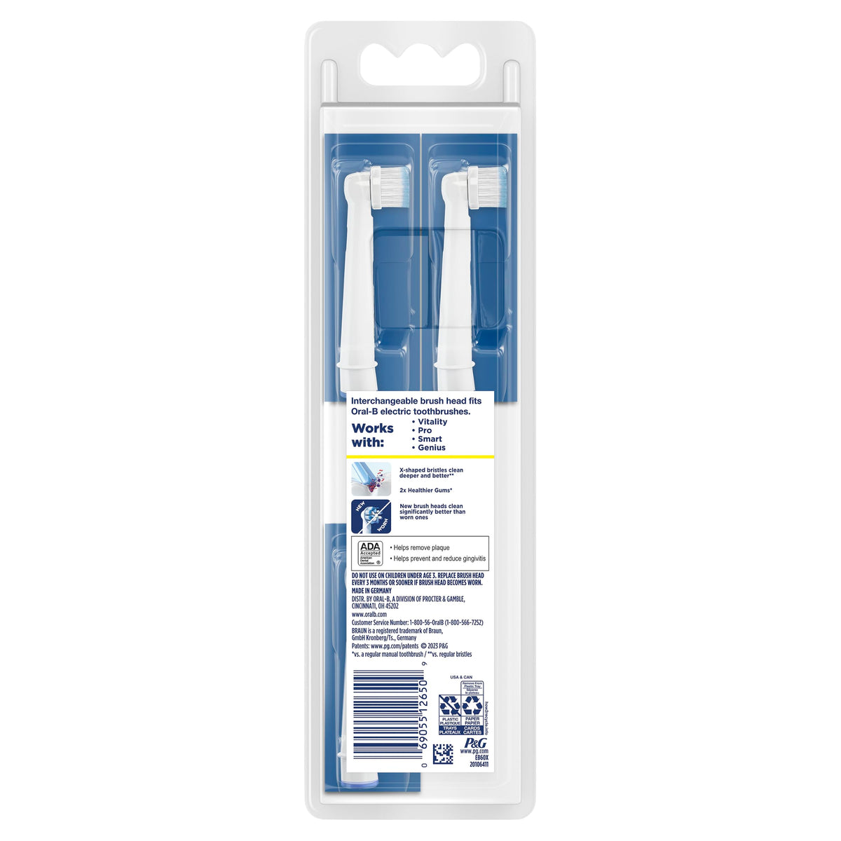 Oral-B Gum Care / 3 Count (Pack of 1) / White Toothbrush Replacement Heads