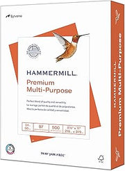 Hammermill Printer Paper, Premium Multipurpose Paper 24 lb, 8.5 x 11-97 Bright, Made in the USA, 105810R - 1 Ream (500 Sheets)