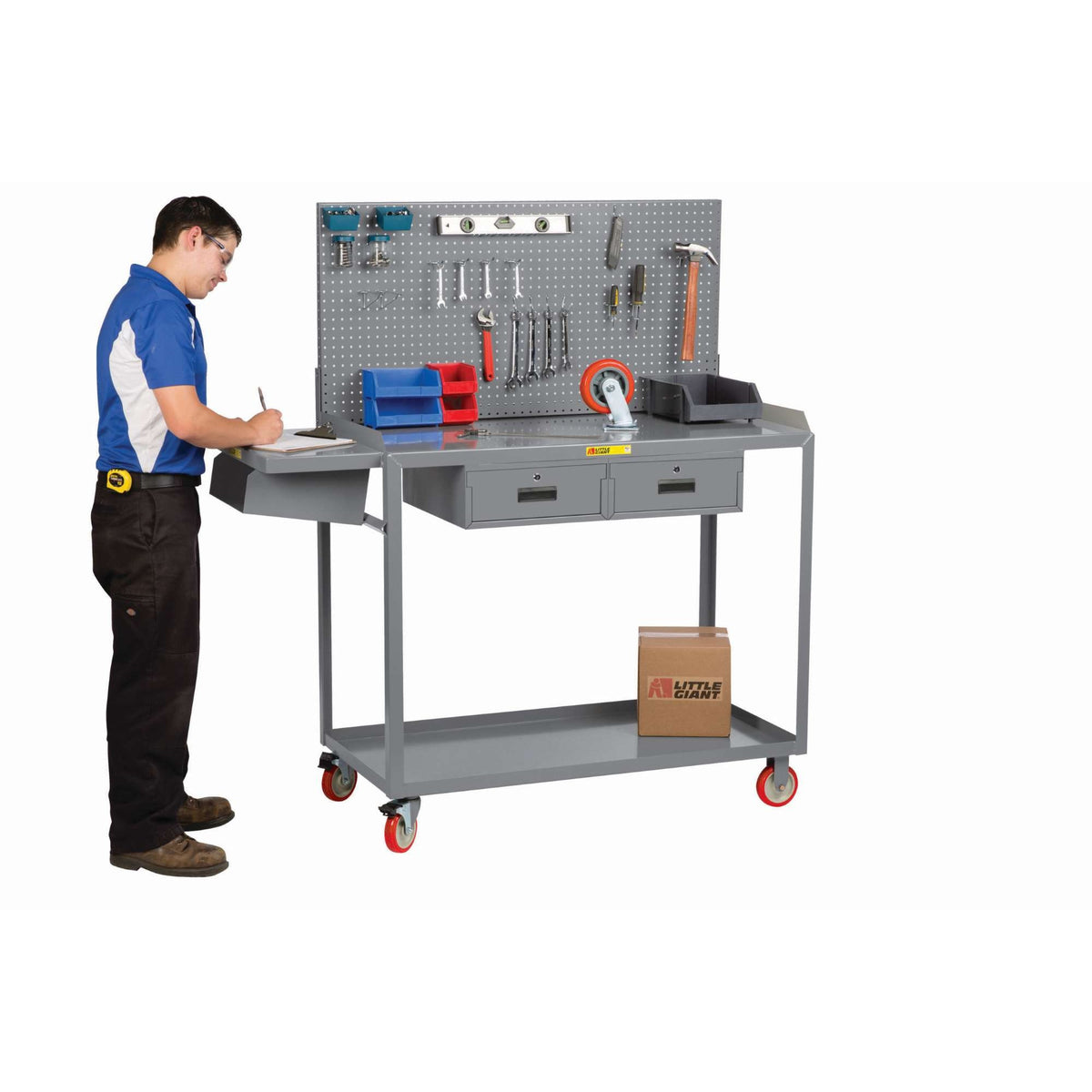 Little Giant Steel Workstation, 42" High, Gray - 24" x 48"