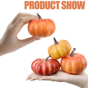 Cheawrtz Artificial Pumpkins, 16 Piece Foam Set, Orange Yellow Red with Berries and Leaves