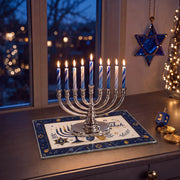 OBreezify Hanukkah Glass Drip Tray, 12 x 8 Inch, Multicolor