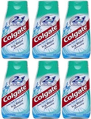 Colgate 2 in 1 Toothpaste Mouthwash Whitening 4.6 Tubes, Icy Blast, 27.6 Oz, Pack of 6