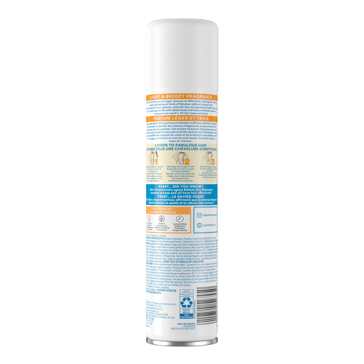 Dry Shampoo - Fresh - 6.73 Ounce by Batiste – 6.73 Fl Oz (Pack of 1), White, Model 016392
