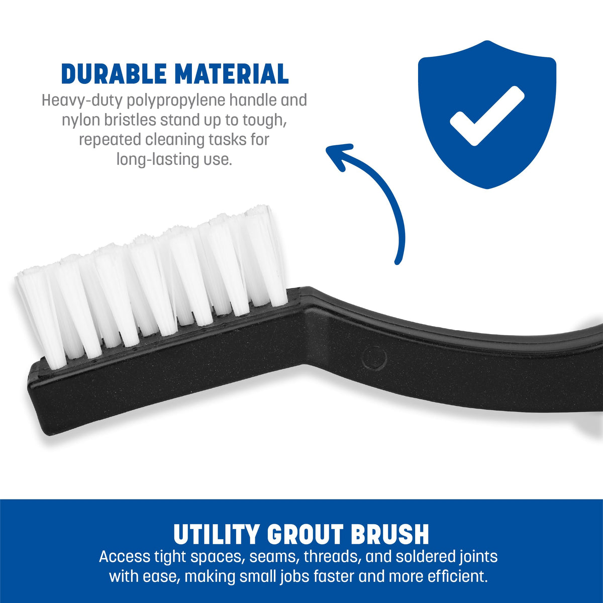 SPARTA Flo-Pac 7" Utility Brush with Nylon Bristles for Detail Cleaning (Pack of 12) – Cleaning Brush