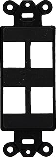 Hubbell ISF4BK iSTATION Decorator Frame Wall Plate, 4 Port, Black