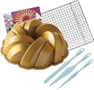 Nordic Ware Braided Bundt Cake Pan - Finishing Tool & Cooling Rack Set