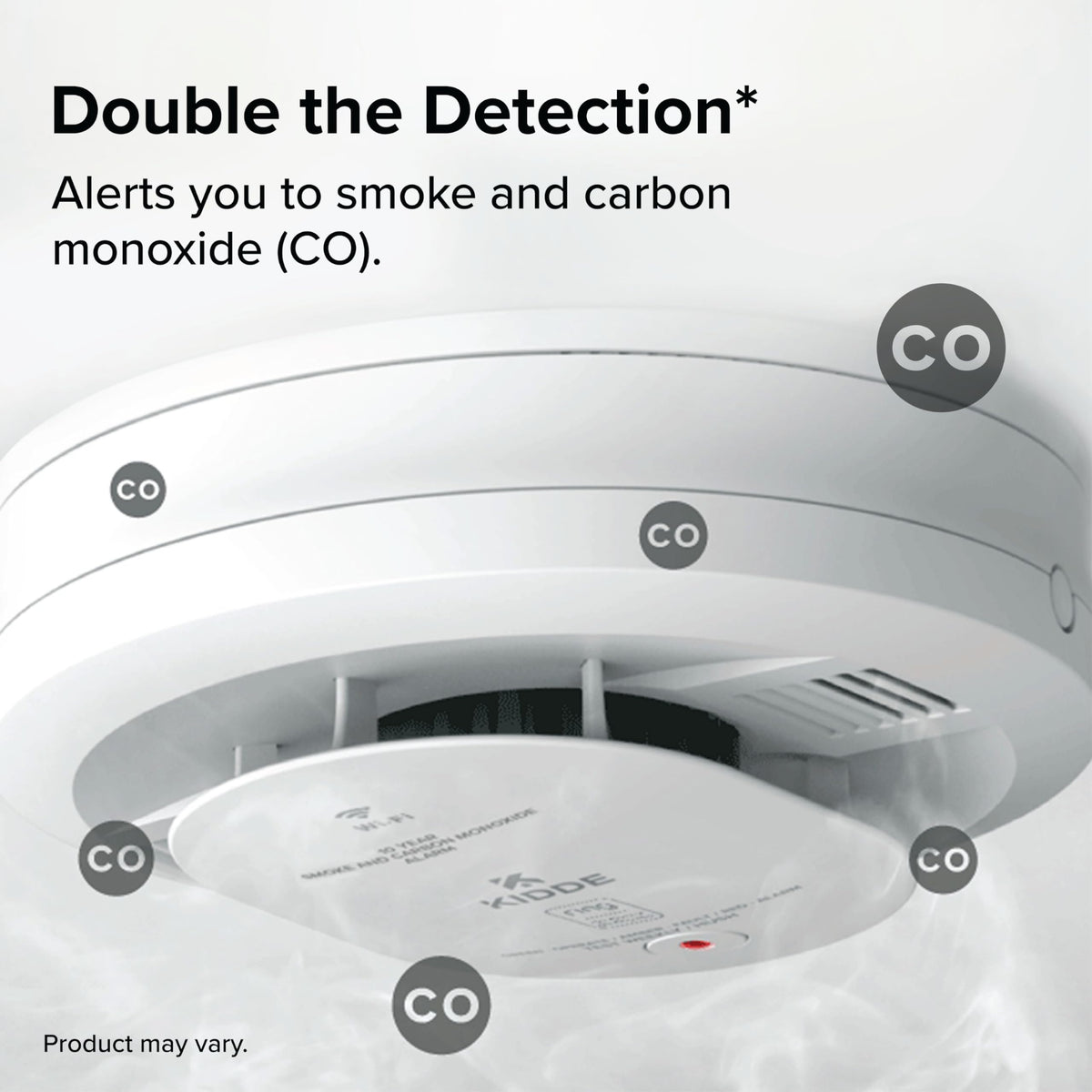 Smart Smoke & CO Detector with Ring by Kidde – 5 Inches, Plastic, White, Model RGCUDR-RW
