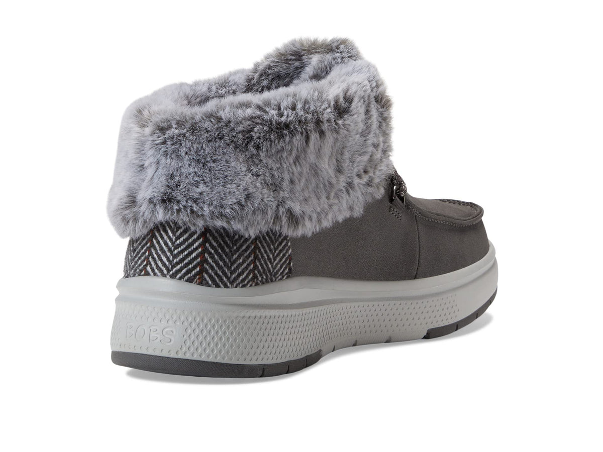 Women's Bobs Skipper Wave - Cozy Queen by Skechers – 7.5, fabric, Charcoal, Model 114270
