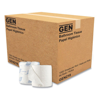 218 Standard Bath Tissue by GEN – 96 Rolls (1000 Sheets each), Paper, White, Pack of 96, Model GEN218