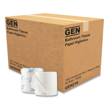 218 Standard Bath Tissue by GEN – 96 Rolls (1000 Sheets each), Paper, White, Pack of 96, Model GEN218
