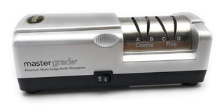 Premium Knife Sharpener by Master Grade – 10 IN X 7 IN X 4.25 IN, Stone, Silver, Model MG - 600