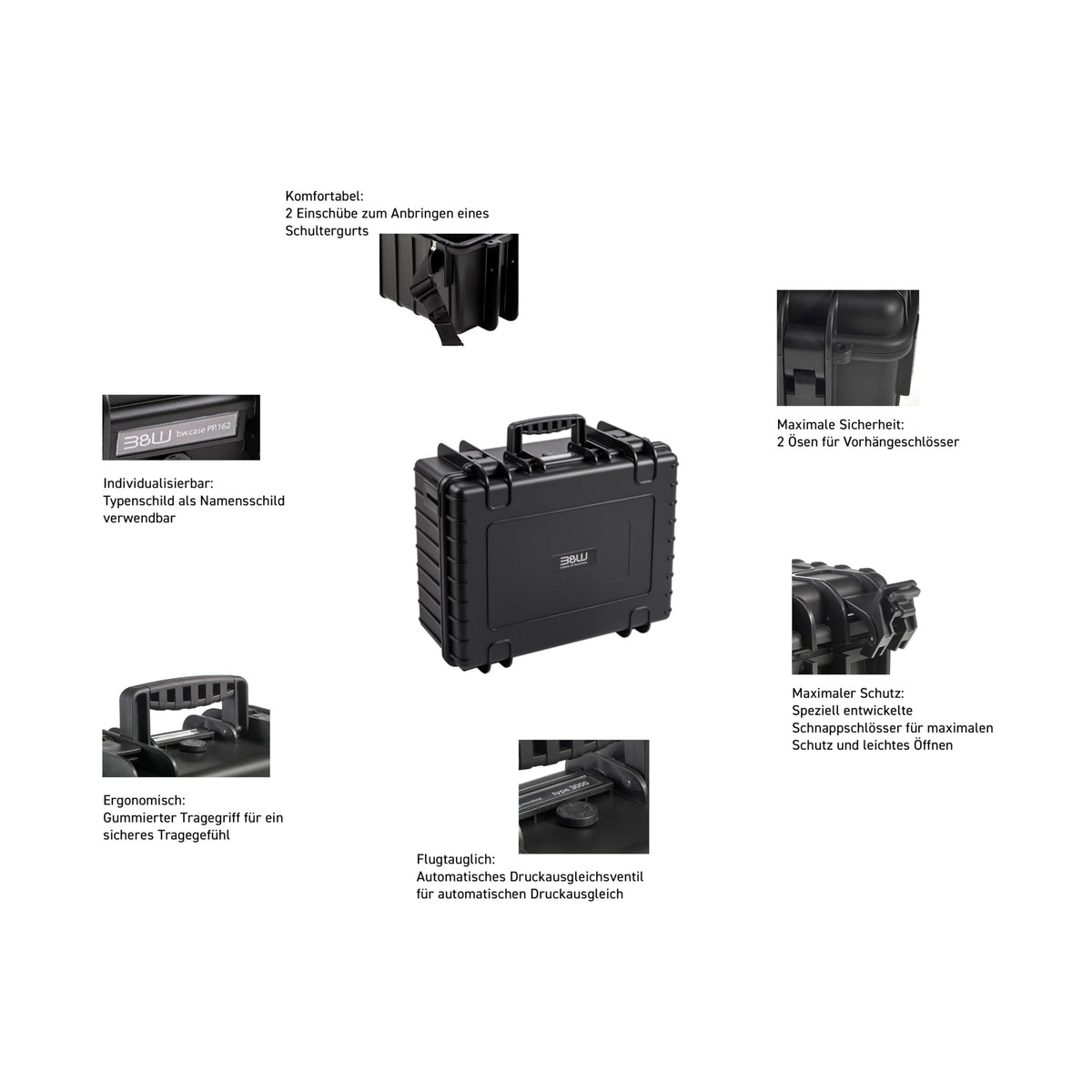 B&W International Black / Type 6000 / Pre-cut Foam Camera Cases