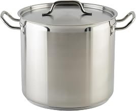 Winware Stainless Steel 16 Quart Stock Pot with Cover, Silver