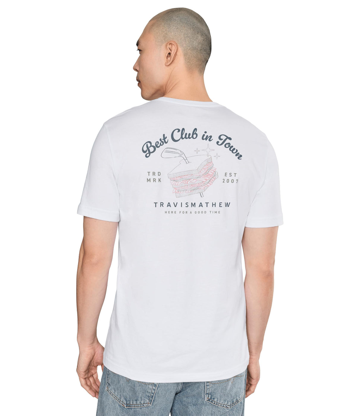 Men's Founding Member Tee by TravisMathew – Small, Cotton, White, Model A46214