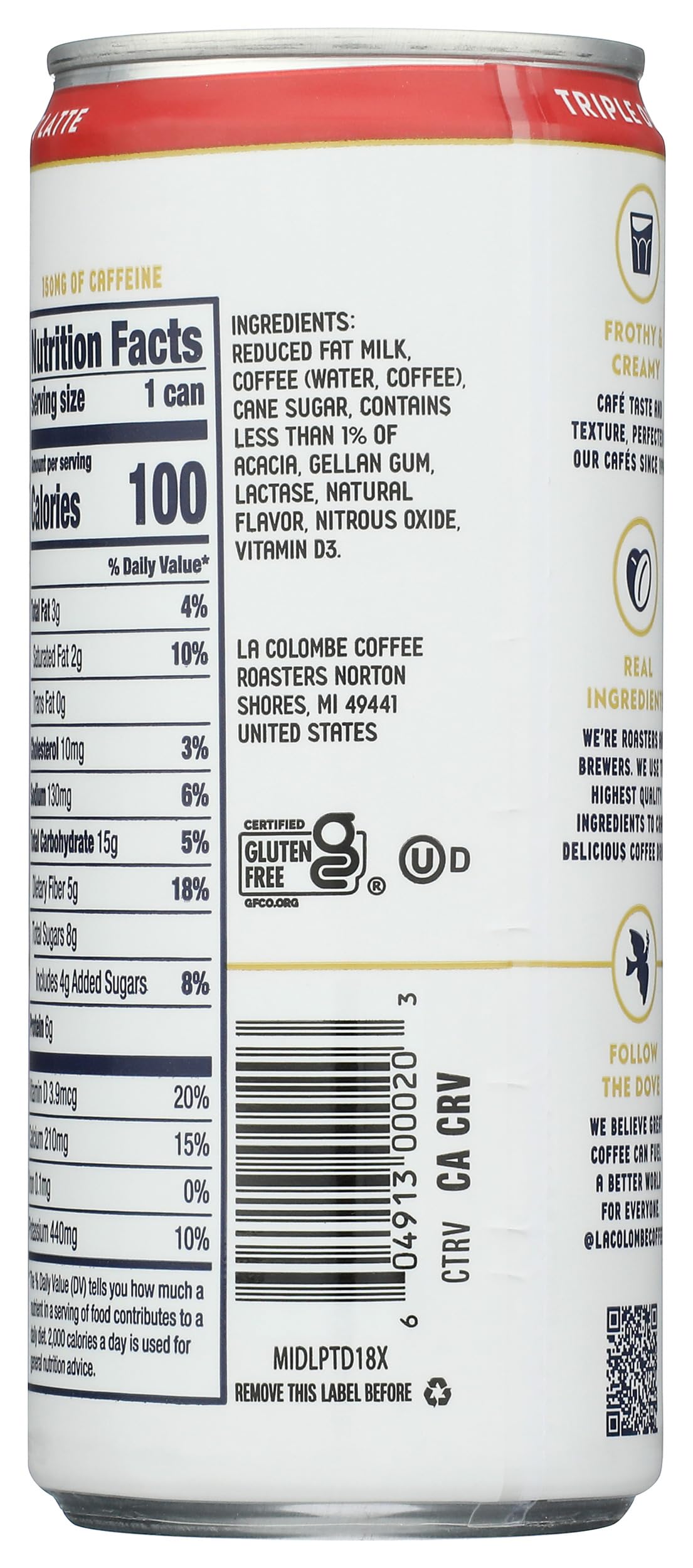 Coffee Latte Draft Triple Single, 9 Fl Oz by La Colombe – 1 Count (Pack of 1), Triple, Model 60491300020