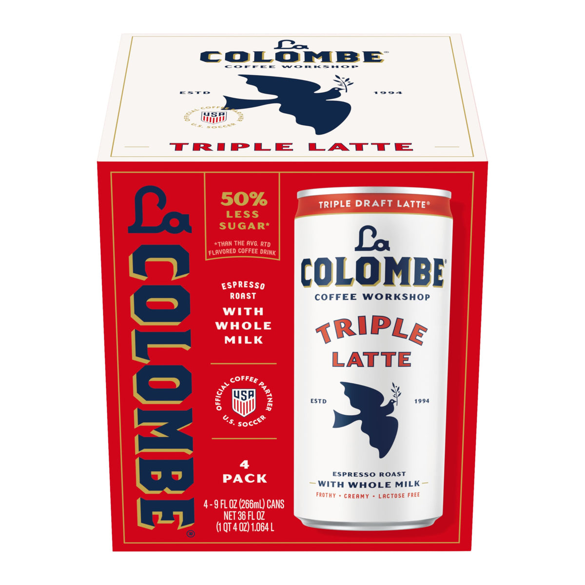 Latte Draft Triple, 9 Fl Oz, 4 Pack by La Colombe – 9 Fl Oz (Pack of 4), Triple Shot, Pack of 4, Model 604913000029