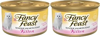 Fancy Feast Purina Kitten Tender Salmon Feast Wet Kitten Food - 3 Oz. Cans,(Pack of 48)