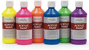 Handy Art Acrylic Paint, 8 oz., Fluorescent Colors, Set of 6