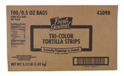 Fresh Gourmet Tri Colored Tortilla Strips by Sugar Foods – Pack of 100