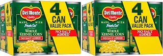 Del Monte Fresh Cut Golden Sweet Whole Kernel Corn With No Added Salt 4-15.25 Oz. Can, 15.25 Oz (Pack of 2)