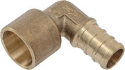 SharkBite 1/2 Inch Barb x 1/2 Inch Female Solder Crimp 90 Degree Elbow, Brass Plumbing Fitting, PEX Pipe, PE-RT, UC620LFA