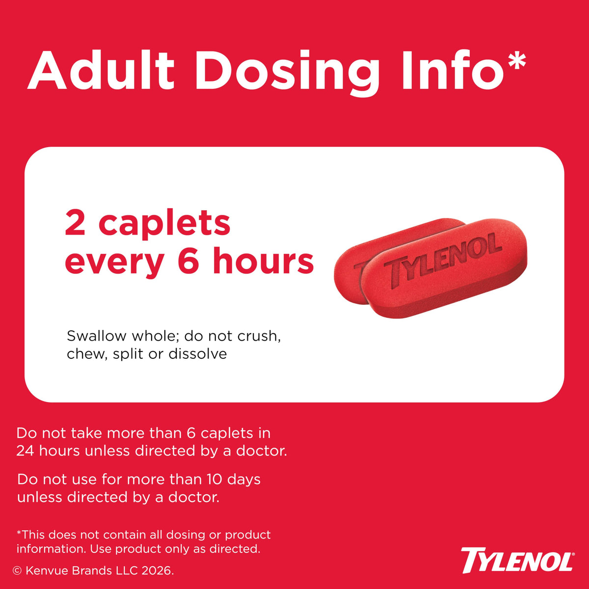 Tylenol 200 Count / Red / 200 Acetaminophen