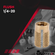 Plastic Thread Insert by E-Z LOK – 1/4-20, Brass, Pack of 25, Model 240-4-BR