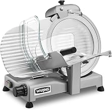 Waring Electric Food Slicer with 1 Horsepower Motor | 12 in Blade, 1 Horsepower Motor, Cast Aluminum Base, for Professional Kitchens & Delis