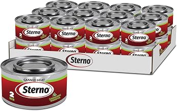 Sterno Canned Heat Ethanol Gel Fuel, 2-Hour Burn, 24 Pack | Smart can indicator changes color when too hot to handle, UL 2997 validated, indoor/outdoor