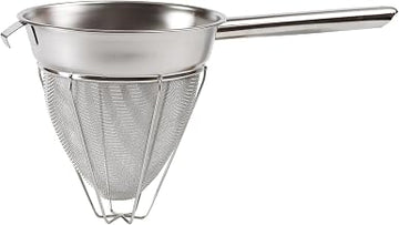 Winco 10" Stainless Steel Bouillon Strainer, Reinforced, 40 Mesh, Stainless